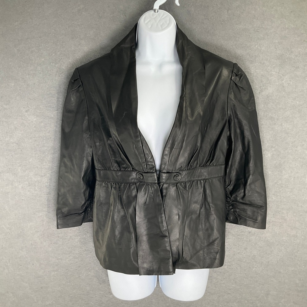 TART COLLECTIONS Black‎ Lamb Leather Biker Jacket Women's Size L Edgy
